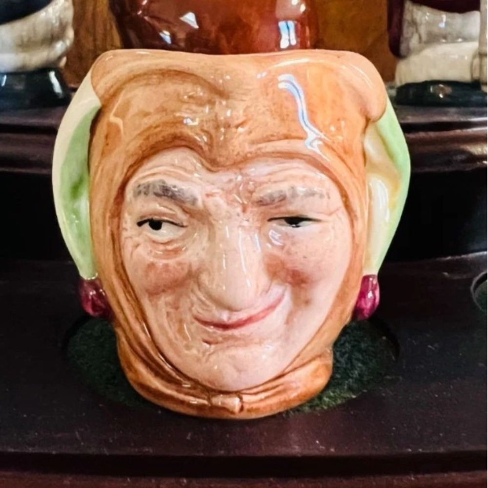 Royal Doulton Jester Miniature Character Jug D. 6953 Winking Toby Mug 1.5 Inch